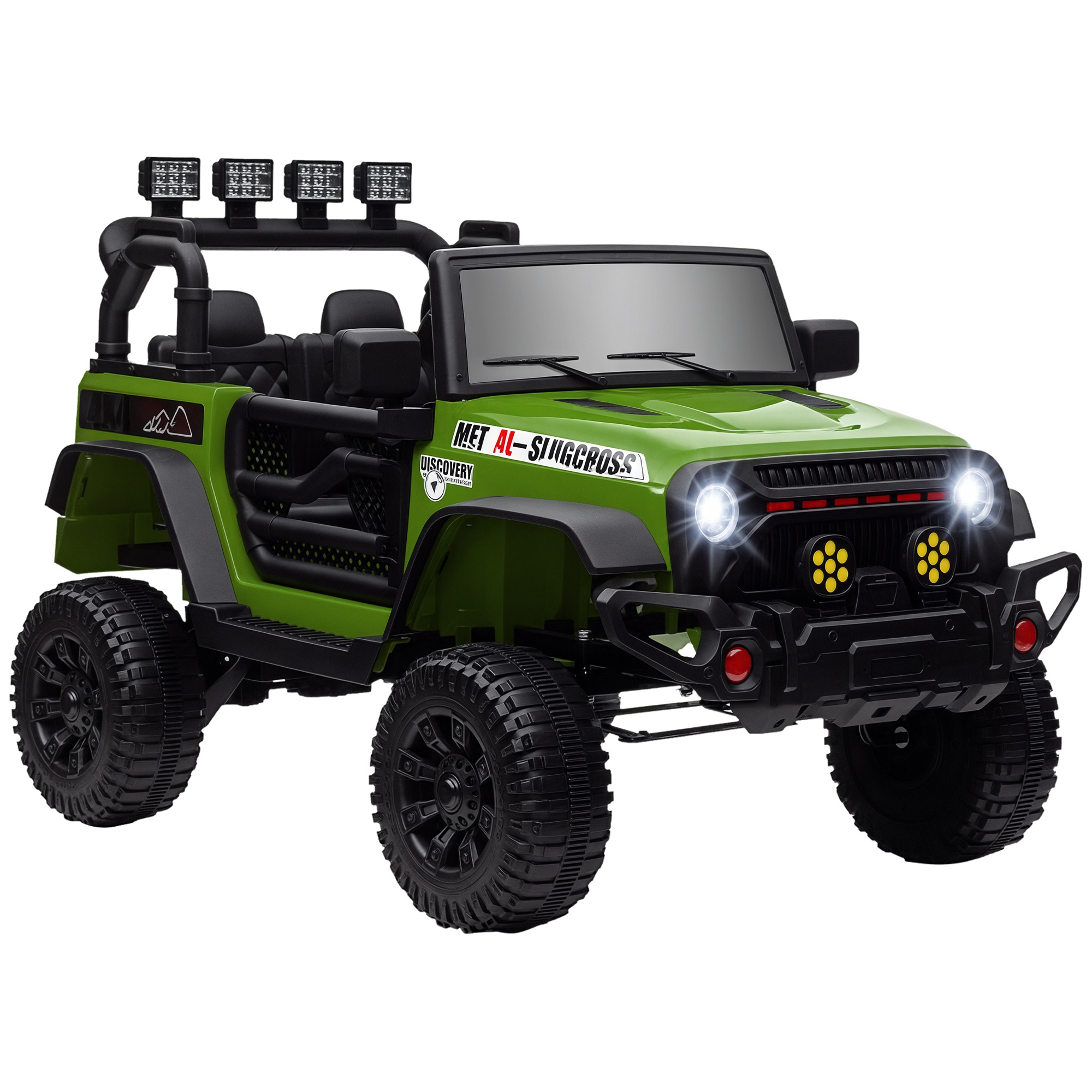 Buggy 4x4 Voiture Électrique Enfant Utv Avec Télécommande 2.4ghz 2 Moteurs 12 V Vert