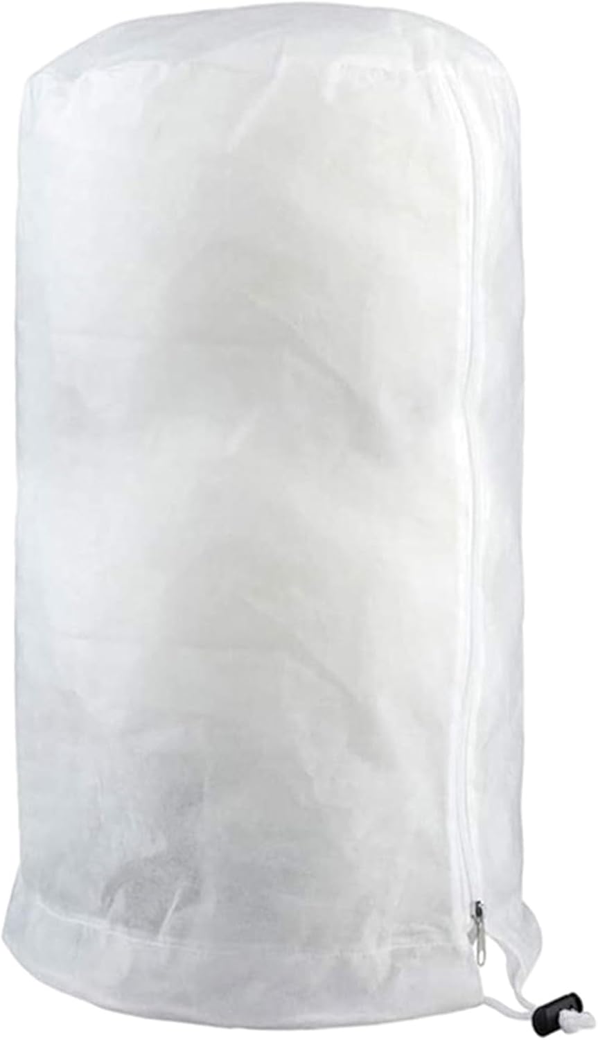 Winterschutz Für Pflanzen, 80g/m² Pflanzenschutz Winter Mit Kordelzug, Reißverschluss, Befestigungsclips, Garden Winterschutz Für Kübelpflanzen,dickes Material,waschbar,reißfest (200x240cm, Weiß)