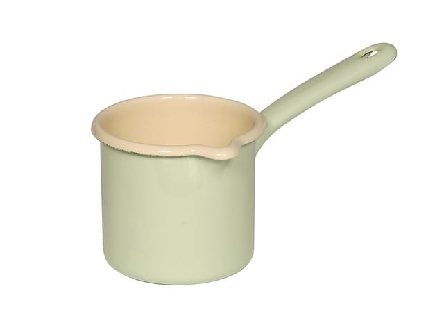 Riess Schnabeltopf mit Stiel Emaille Topf Pastell Nilgrün 10cm