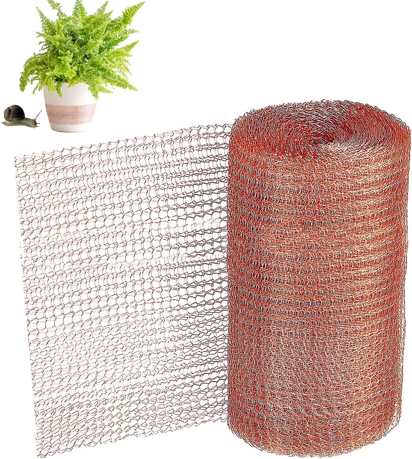 Kupfergeflecht, 1 Rolle Mit 6 Metern Kupfergeflecht, Kupfernetz Gegen Schnecken, Schnecken, Mäuse, Vögel Und Nematoden, Gartenschutz Vor Nagetieren, Gestricktes Kupfernetz – 12,7 Cm, Aafgvc