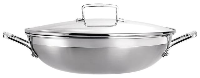 Le Creuset Wok Antihaft mit Deckel 3-Ply Edelstahl