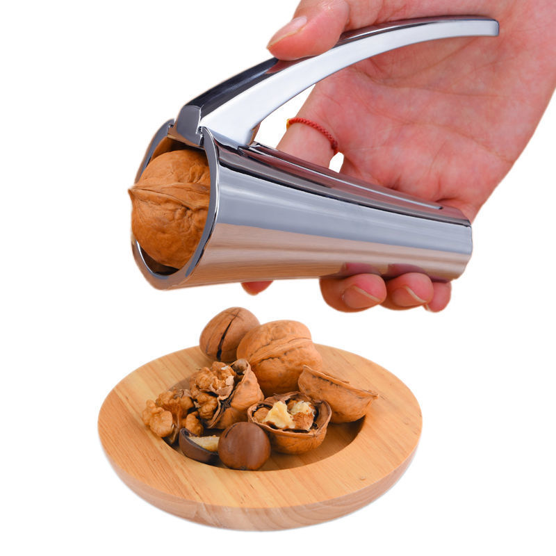 Nussknacker, Passt Auf Alle Nüsse, Minimaler Aufwand Zum Knacken Harter Schalen, Keine Fliegenden Schalen Und Kein Einklemmen Der Finger, Silber.