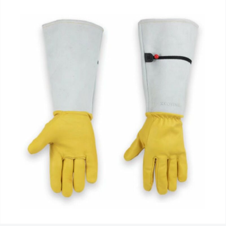 Gartenhandschuhe Für Damen/herren Lang, Gartenhandschuhe Aus Leder, Dornenfeste Gartenhandschuhe, Gartenhandschuhe Mit Unterarmschutz Zum Jäten, Pflücken, Größe L