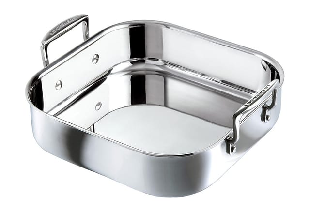Le Creuset Bratreine quadratisch 3-Ply Edelstahl 26cm
