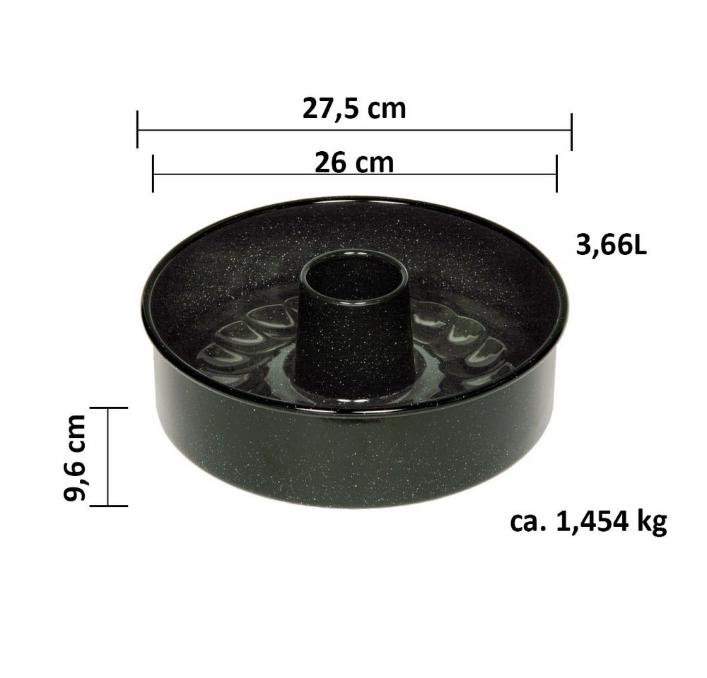 Riess Tortenform 3-teilig Emaille Schwarz 26cm Bild 4