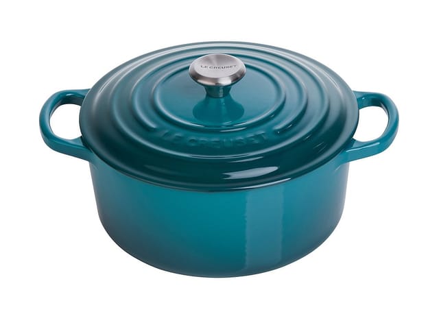 Le Creuset Bräter Signature Rund Gusseisen Deep Teal 24cm