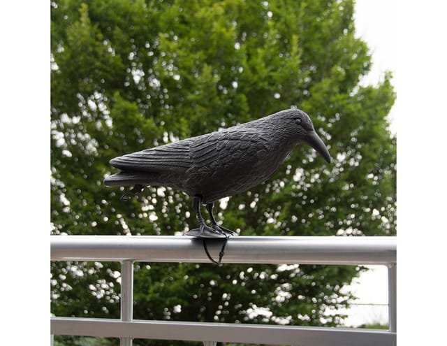 Vogelschreck Krähe Taubenschreck Vogelscheuche Dekofigur Rabe Schwarz