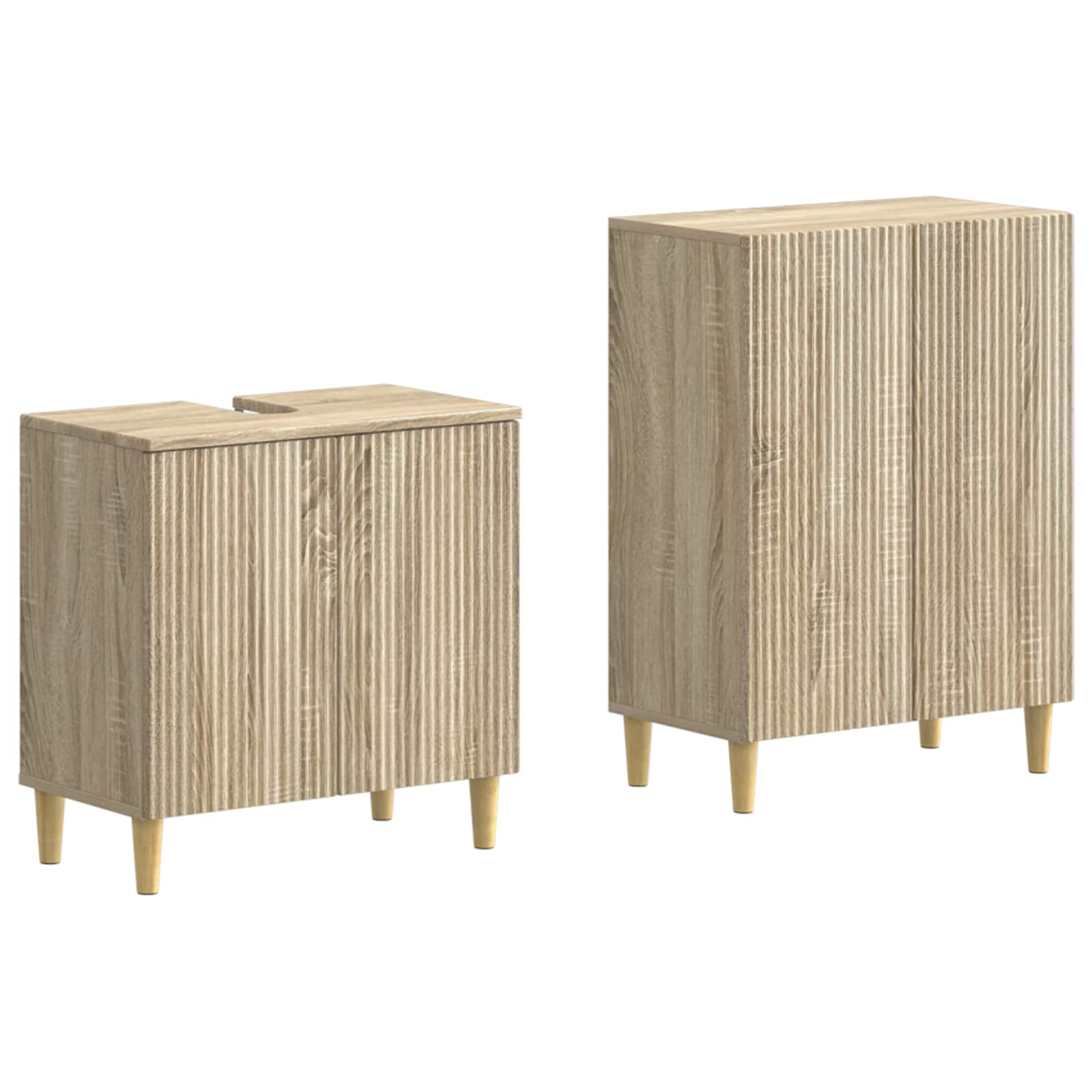 Vidaxl 2 Piece Bathroom Cabinet Set Arnhem Sonoma Oak Engineered Wood