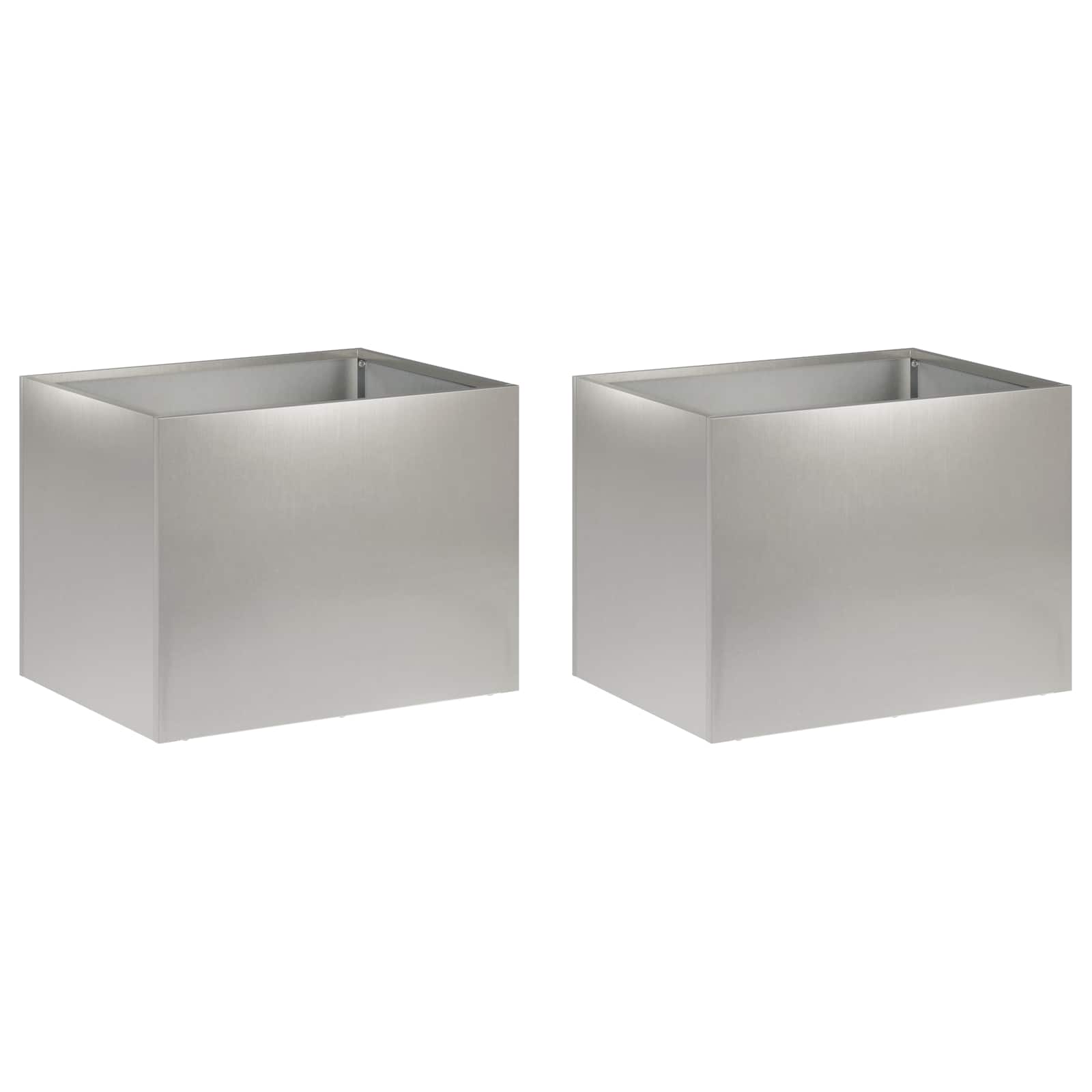 Garten-pflanzgefäß 2 Stk. Silber 40 X 30 X 30 Cm Edelstahl Vidaxl