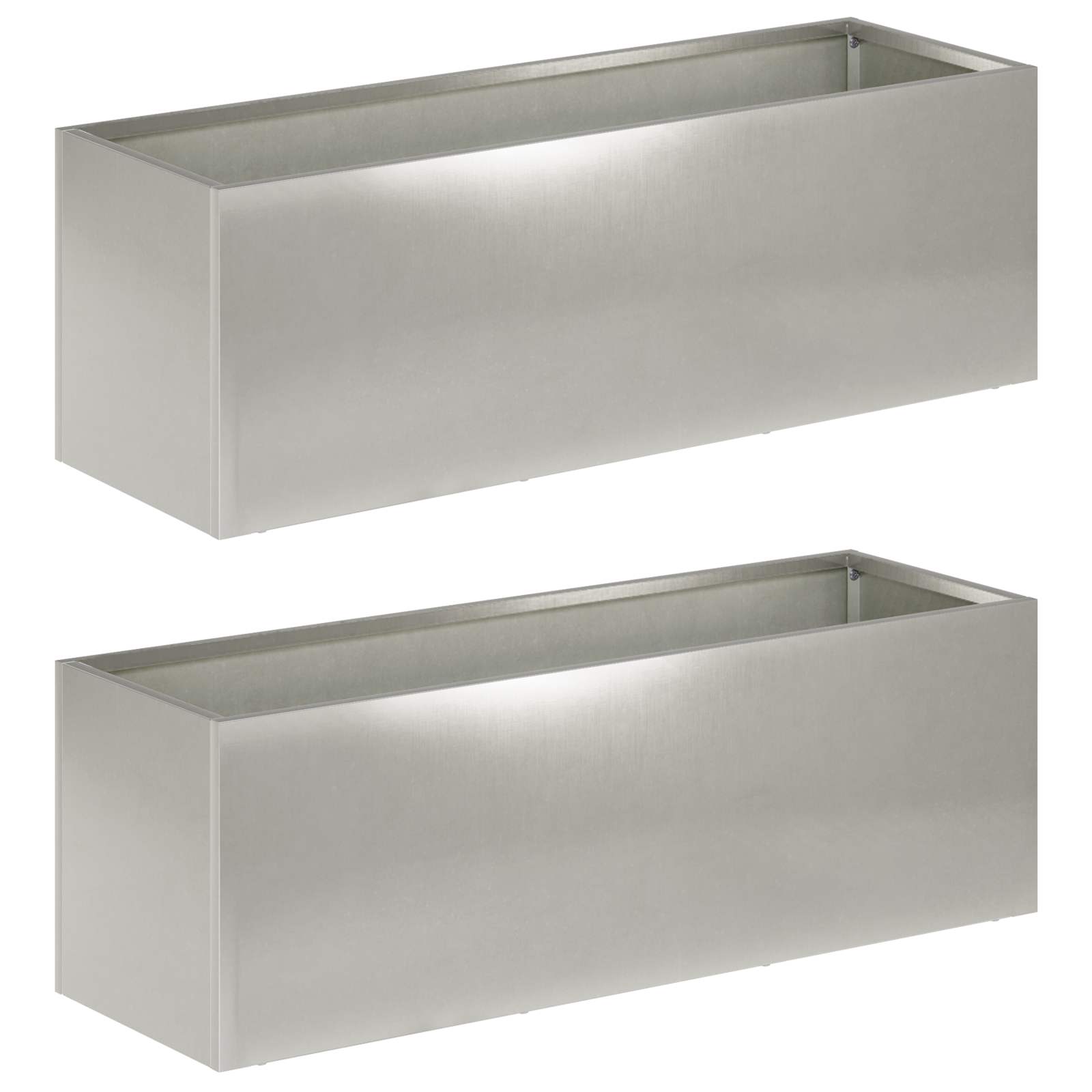 Garten-pflanzgefäß 2 Stk. Silber 60 X 20 X 20 Cm Edelstahl Vidaxl