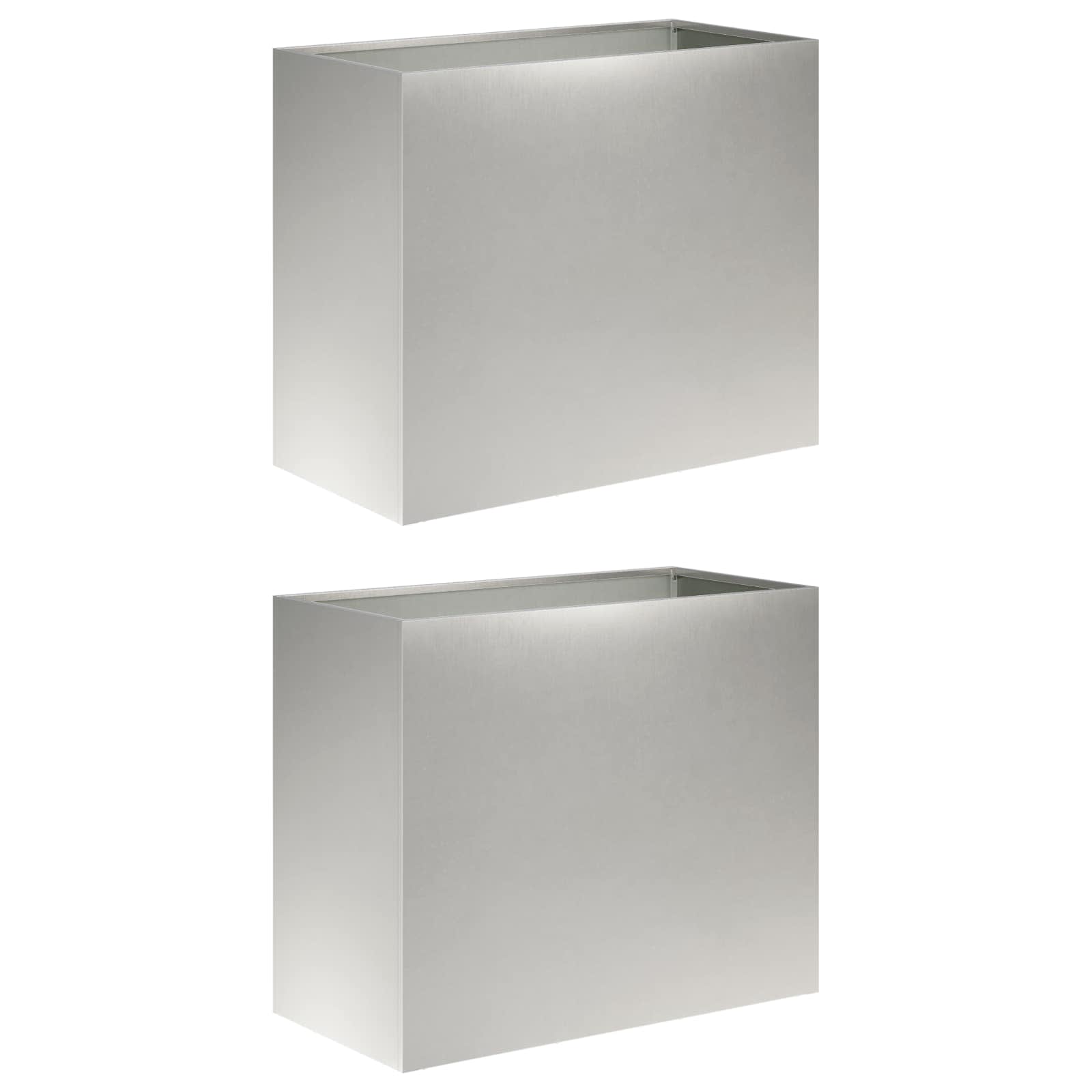 Garten-pflanzgefäß 2 Stk. Silber 60 X 30 X 40 Cm Edelstahl Vidaxl