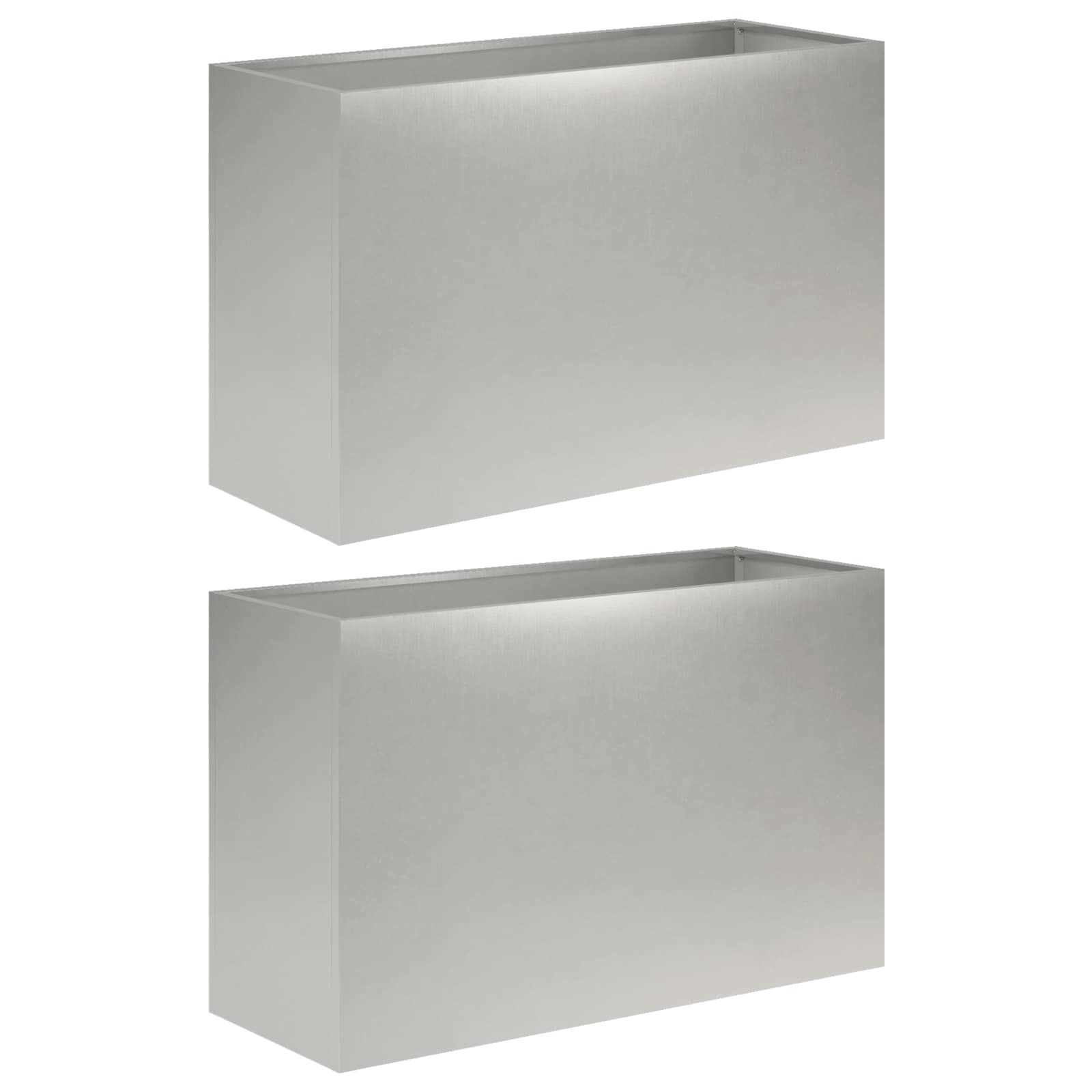 Garten-pflanzgefäß 2 Stk. Silber 80 X 30 X 40 Cm Edelstahl Vidaxl