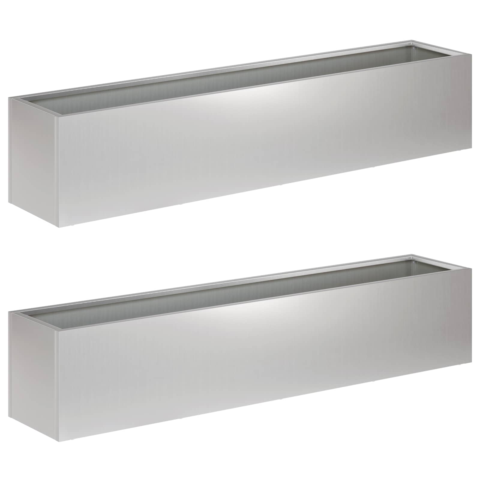 Garten-pflanzgefäß 2 Stk. Silber 100 X 20 X 20 Cm Vidaxl