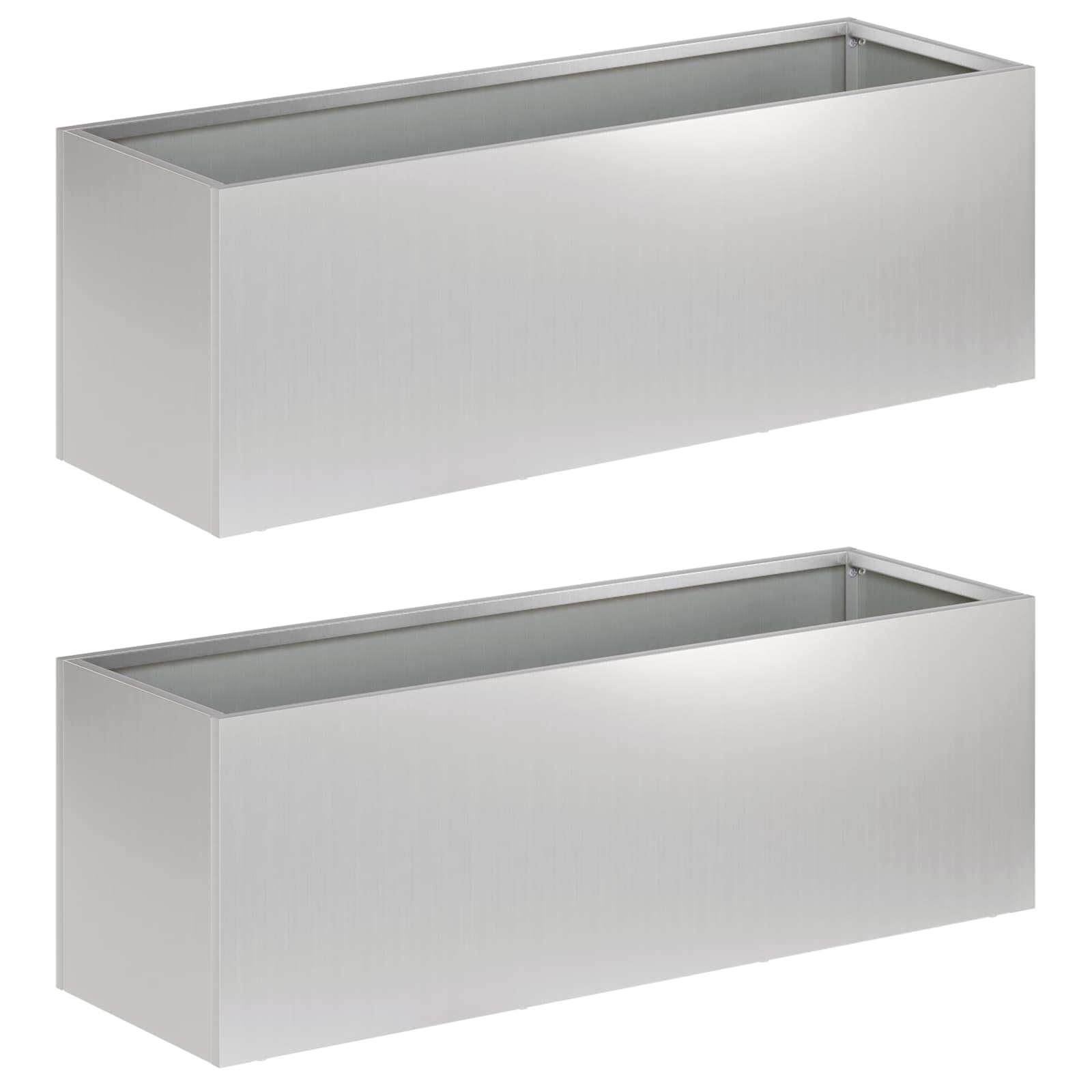 Garten-pflanzgefäß 2 Stk. Silber 60 X 20 X 20 Cm Vidaxl