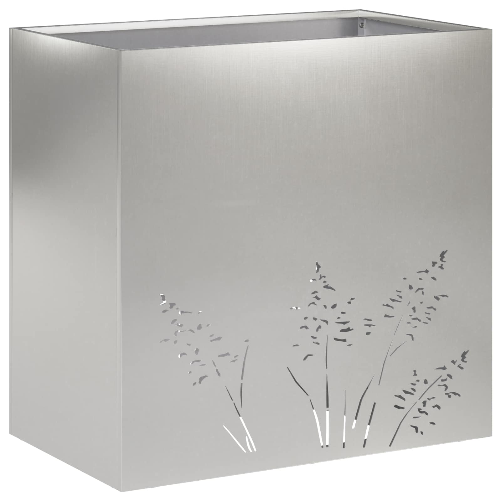 Garten-pflanzgefäß Silber 50 X 30 X 49 Cm Edelstahl Vidaxl