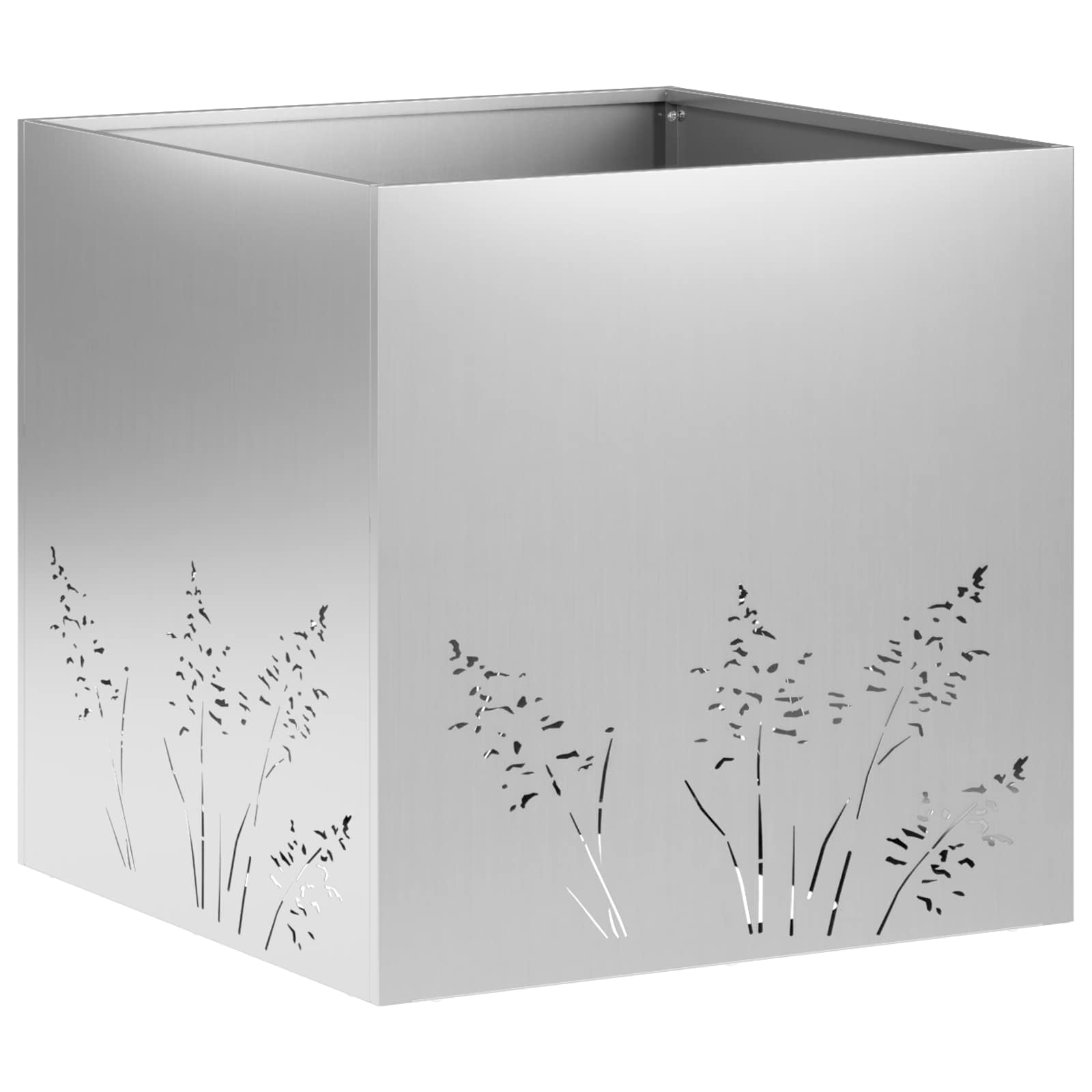 Garten-pflanzgefäß Silber 50 X 50 X 49 Cm Verzinkter Stahl Vidaxl