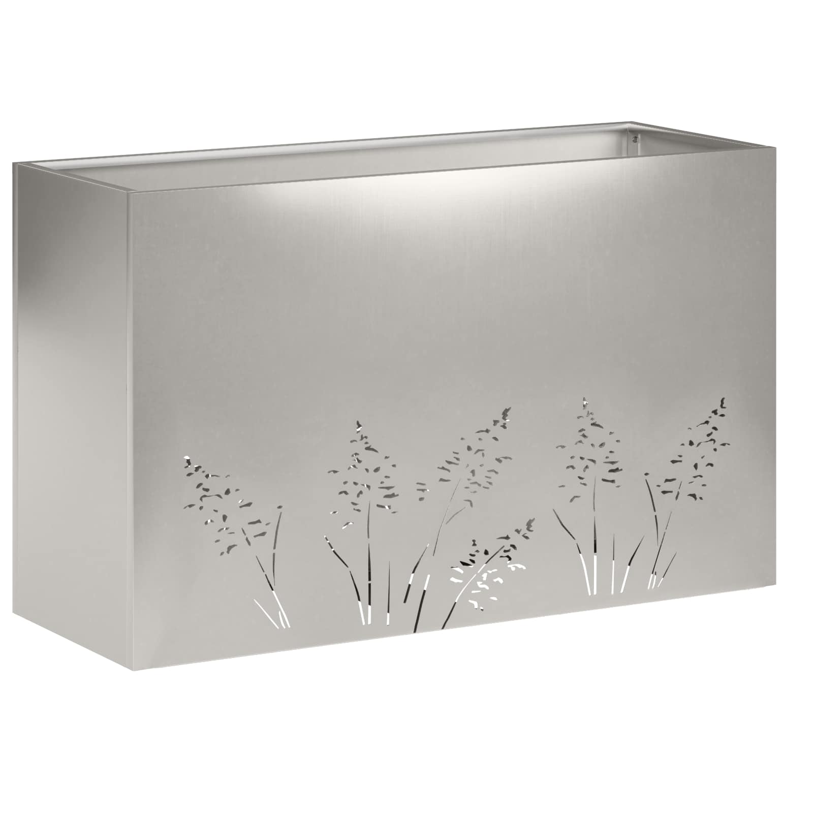 Garten-pflanzgefäß Silber 80 X 20 X 49 Cm Edelstahl Vidaxl