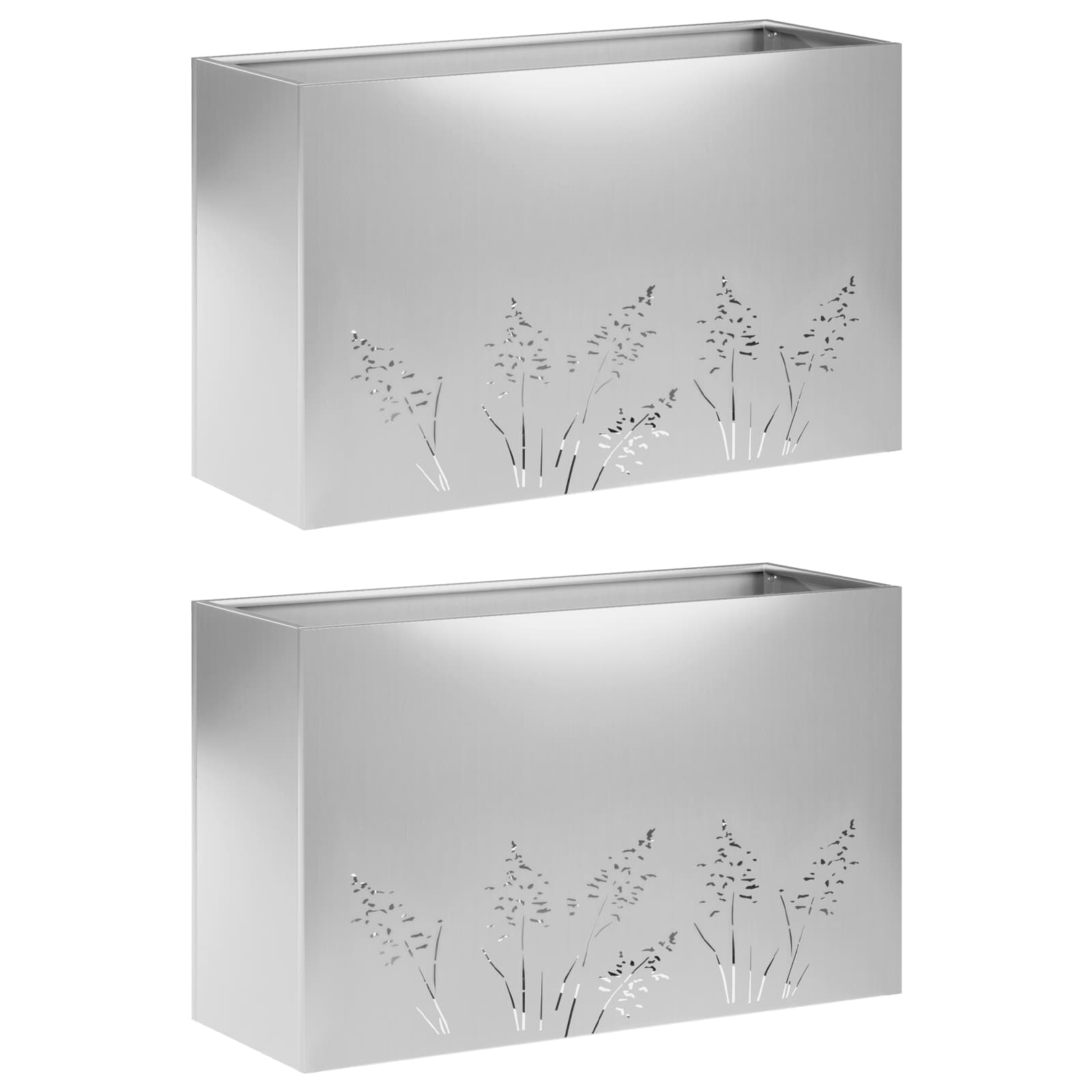 Garten-pflanzgefäß 2 Stk. Silber 80 X 20 X 49 Cm Vidaxl