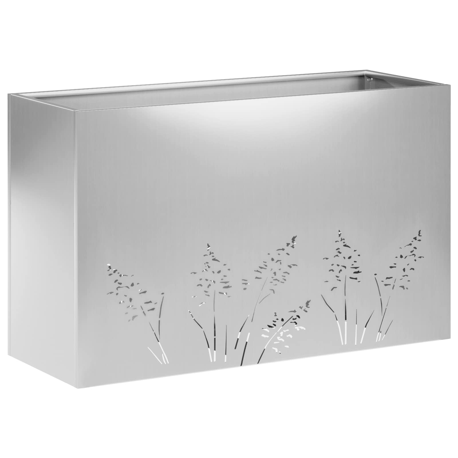 Garten-pflanzgefäß Silber 80 X 30 X 49 Cm Verzinkter Stahl Vidaxl