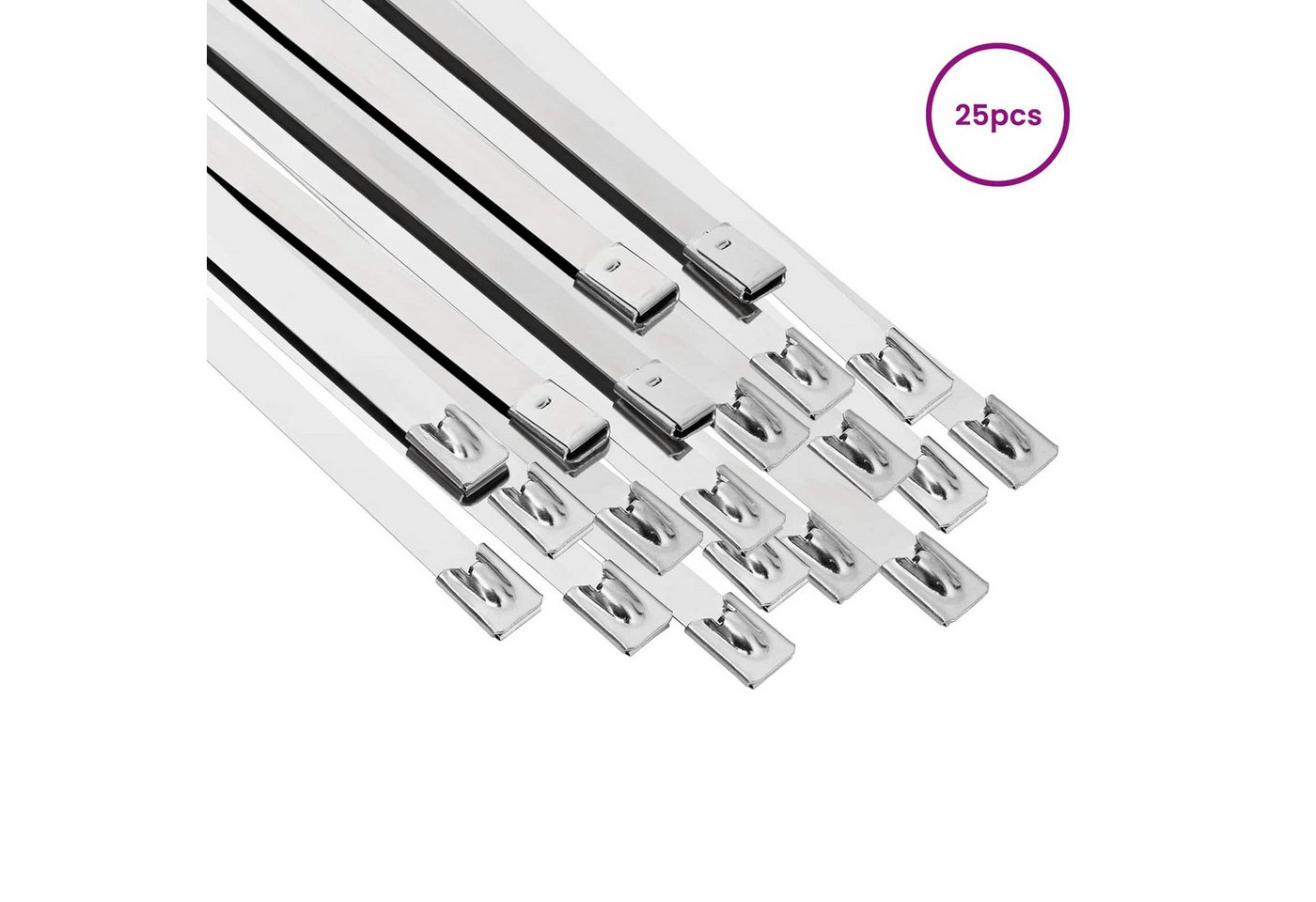 Kabelbinder 25 Stk. 7,9 X 300 Mm Silber Vidaxl