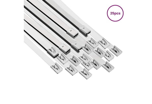 Kabelbinder 25 Stk. 7,9 X 300 Mm Silber Vidaxl
