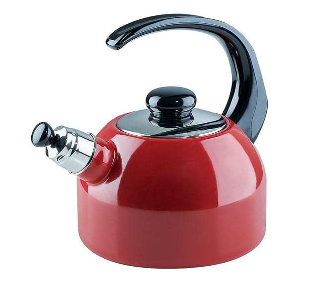 Riess Wasserkessel mit Flöte Emaille Rot 2L