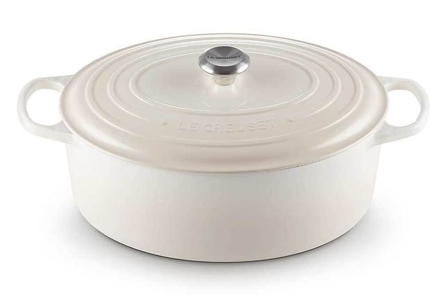 Le Creuset Bräter Signature Oval Gusseisen Meringue 31cm