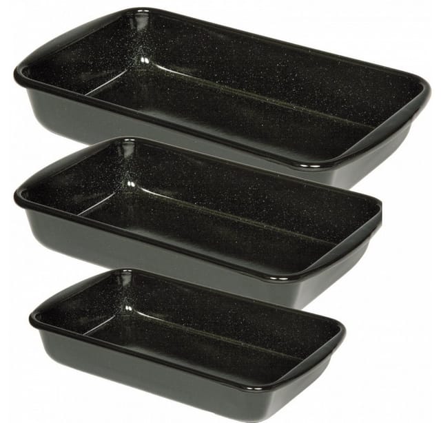 Riess Auflaufform Backform Emaille Schwarz 32 cm x 19 cm