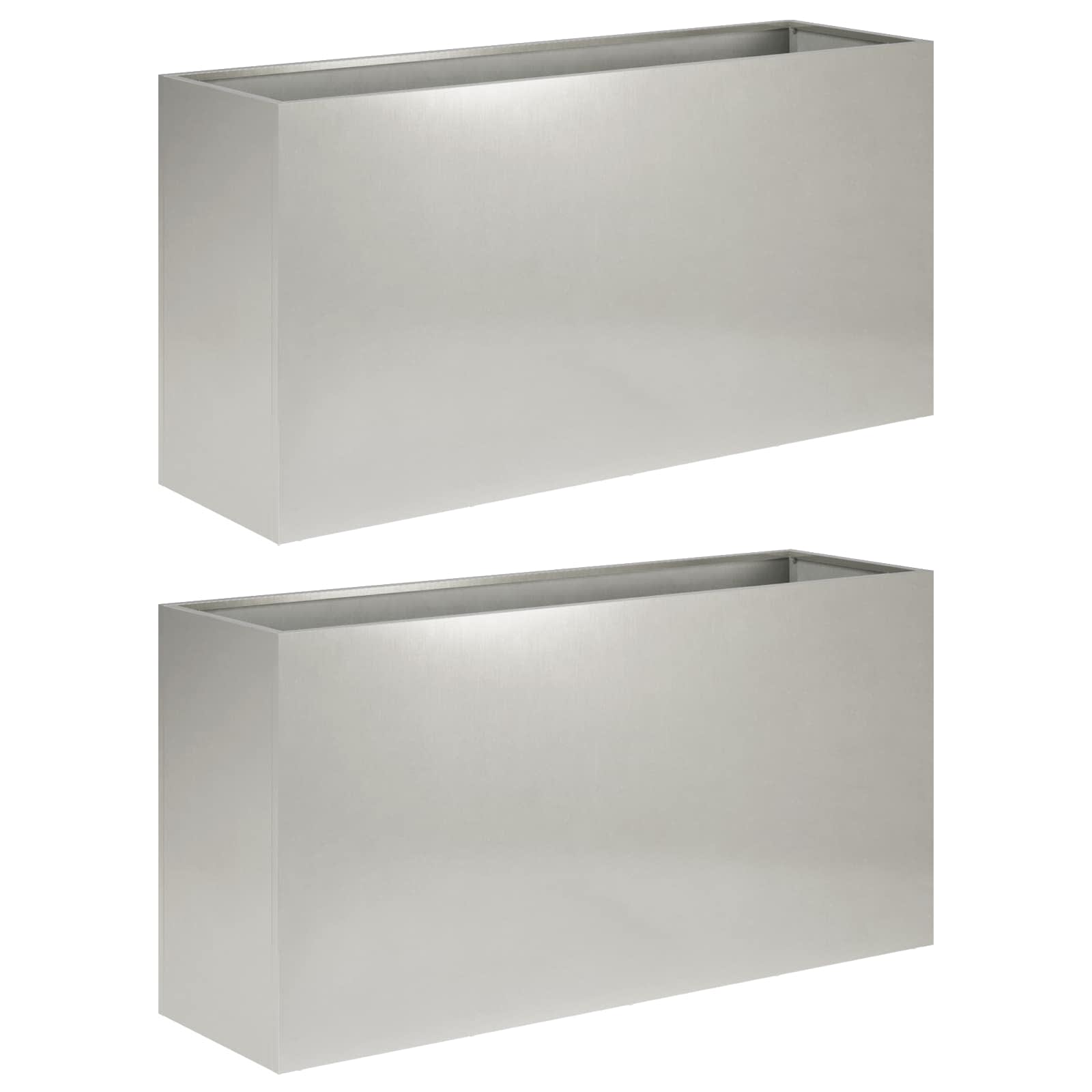 Garten-pflanzgefäß 2 Stk. Silber 100 X 30 X 50 Cm Edelstahl Vidaxl