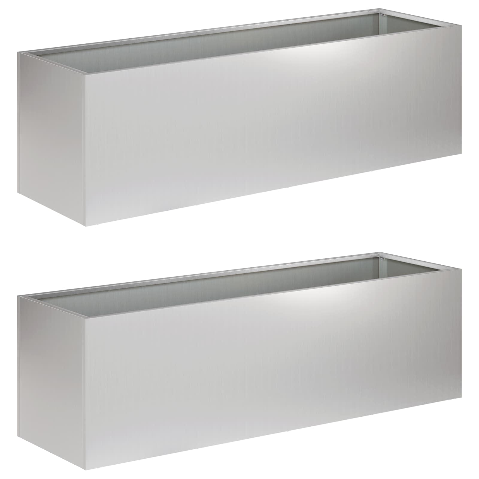 Garten-pflanzgefäß 2 Stk. Silber 100 X 30 X 30 Cm Vidaxl