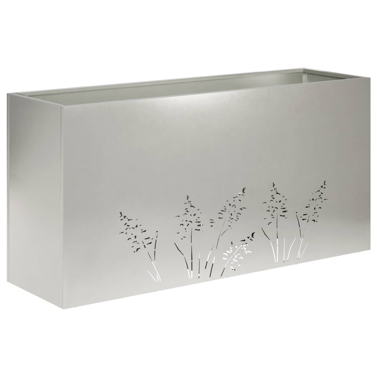 Garten-pflanzgefäß Silber 100 X 20 X 49 Cm Edelstahl Vidaxl