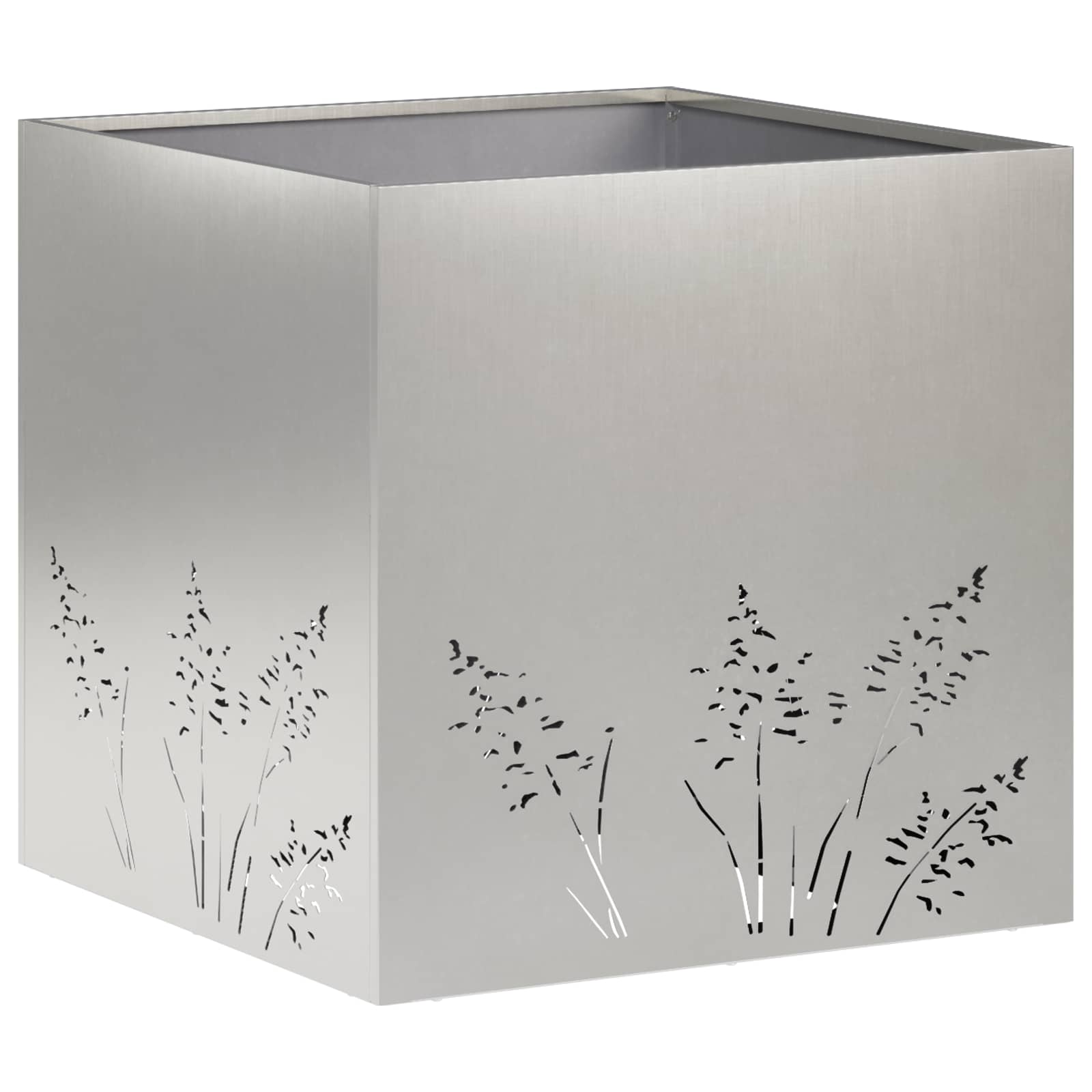 Garten-pflanzgefäß Silber 50 X 50 X 49 Cm Edelstahl Vidaxl