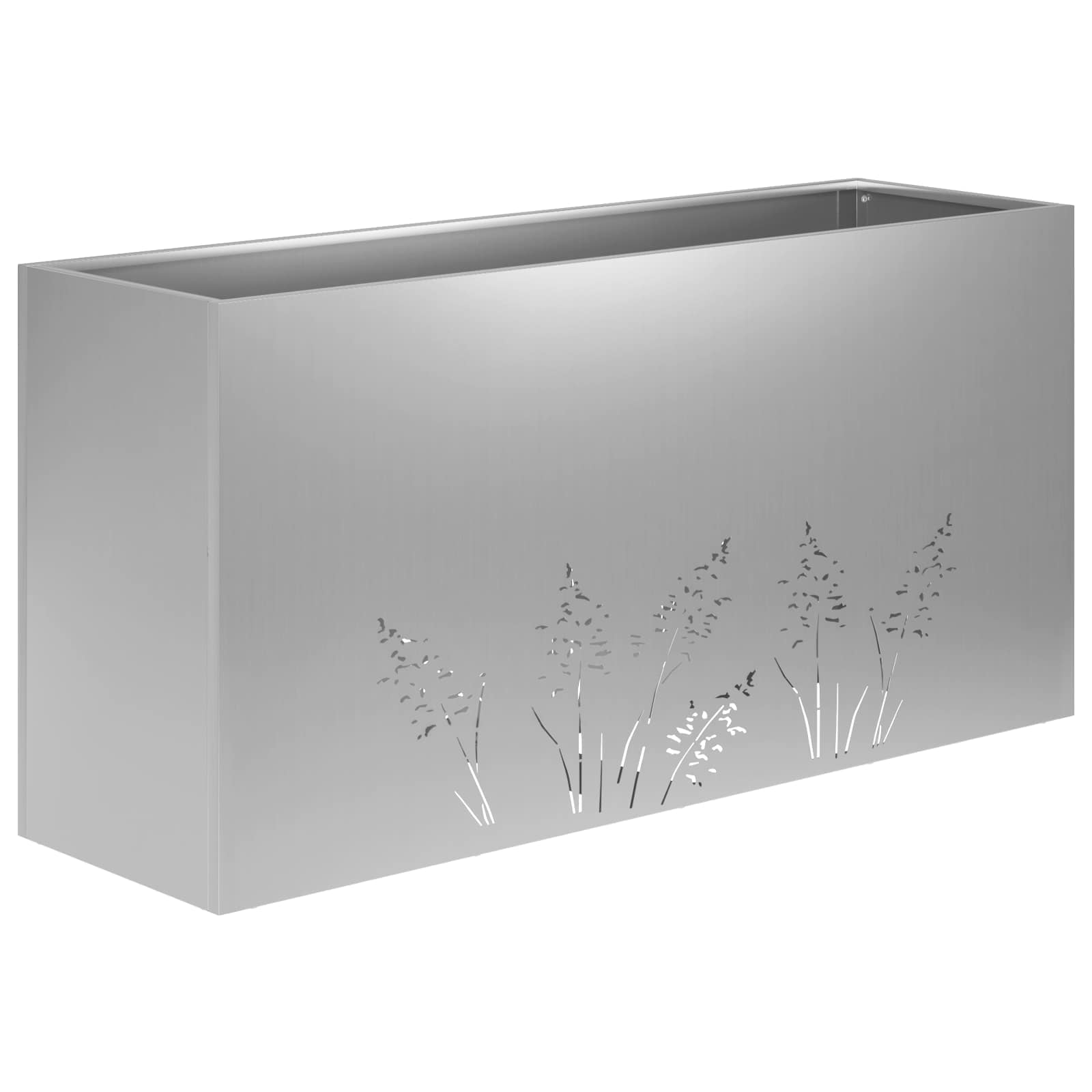 Garten-pflanzgefäß Silber 100 X 20 X 49 Cm Verzinkter Stahl Vidaxl
