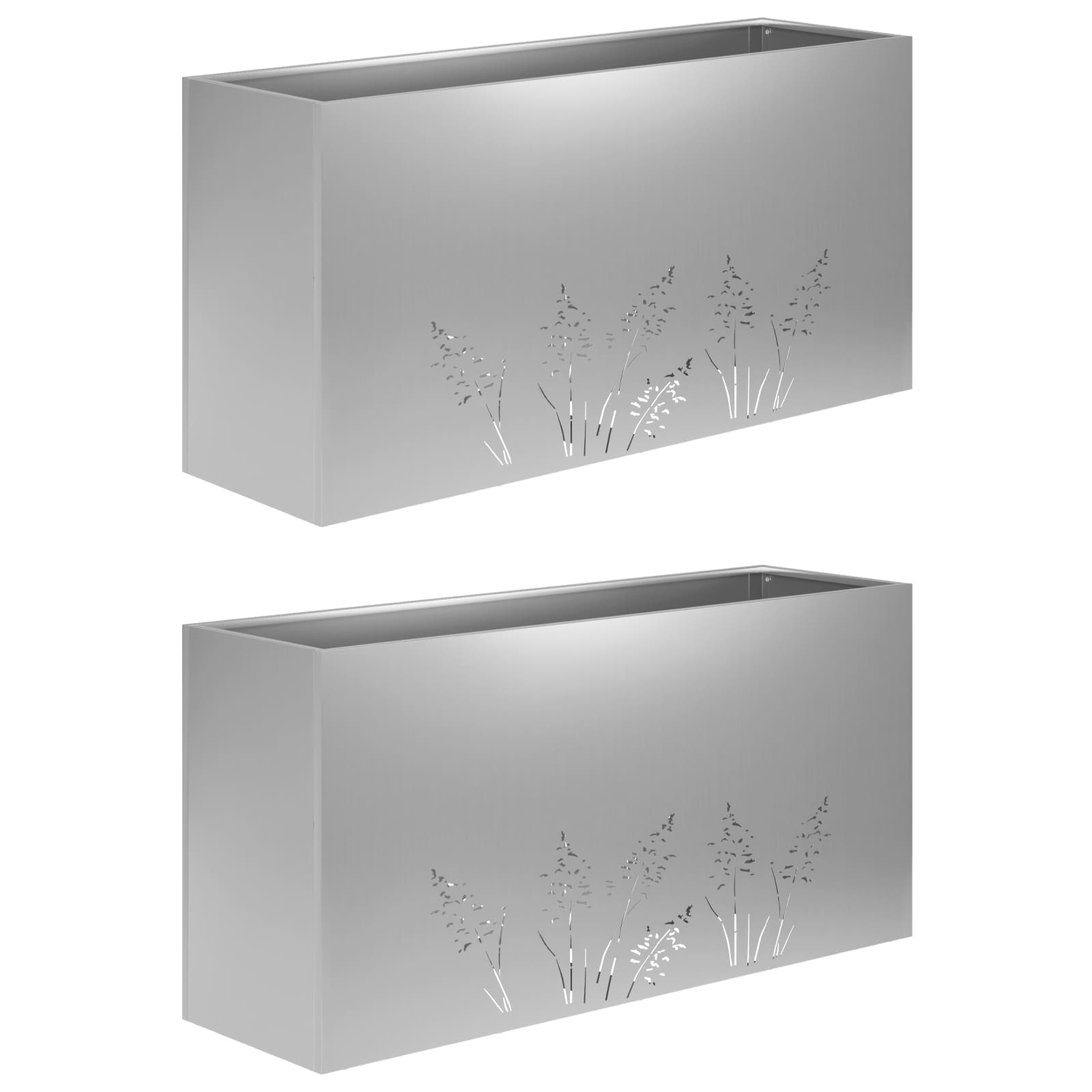Garten-pflanzgefäß 2 Stk. Silber 100 X 30 X 49 Cm Vidaxl
