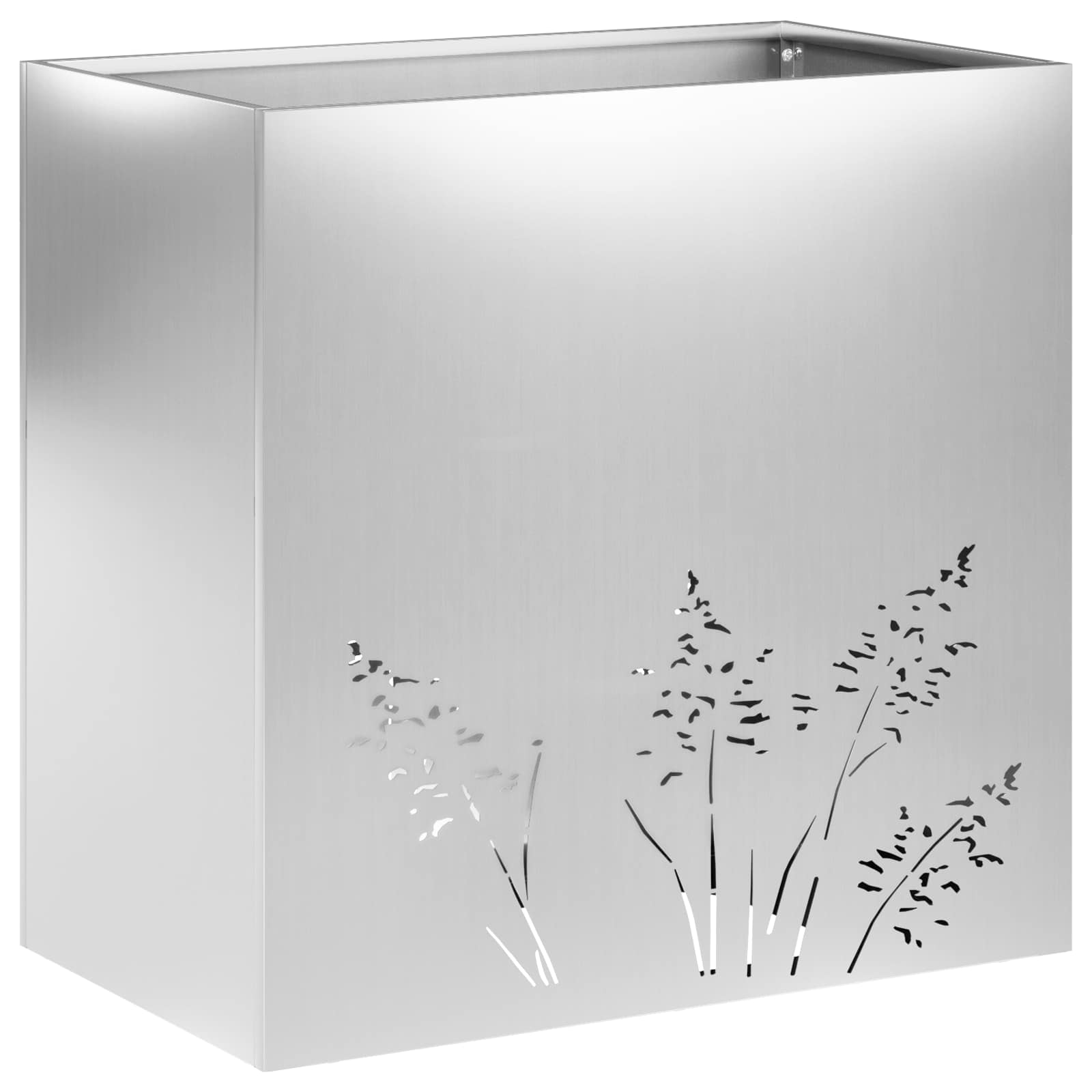 Garten-pflanzgefäß Silber 50 X 30 X 49 Cm Verzinkter Stahl Vidaxl