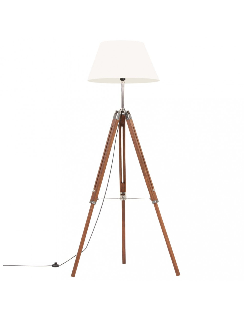 Stativlampe Honigbraun Und Weiß Teak Massivholz 141 Cm - Vidaxl
