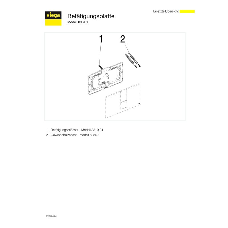 Viega Visign For Style Betätigungsplatte 14 8334.1, Verchromt