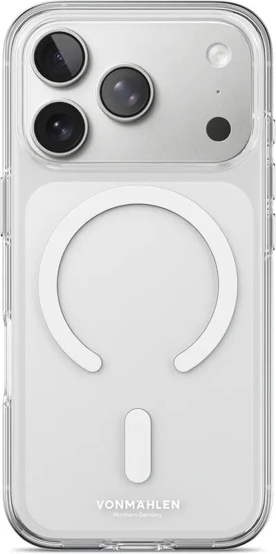 [neuwertig] B-ware Vonmählen Hülle Case Schutzhülle I Phone 17 Pro Transparent Weiß Magnet Mag Safe