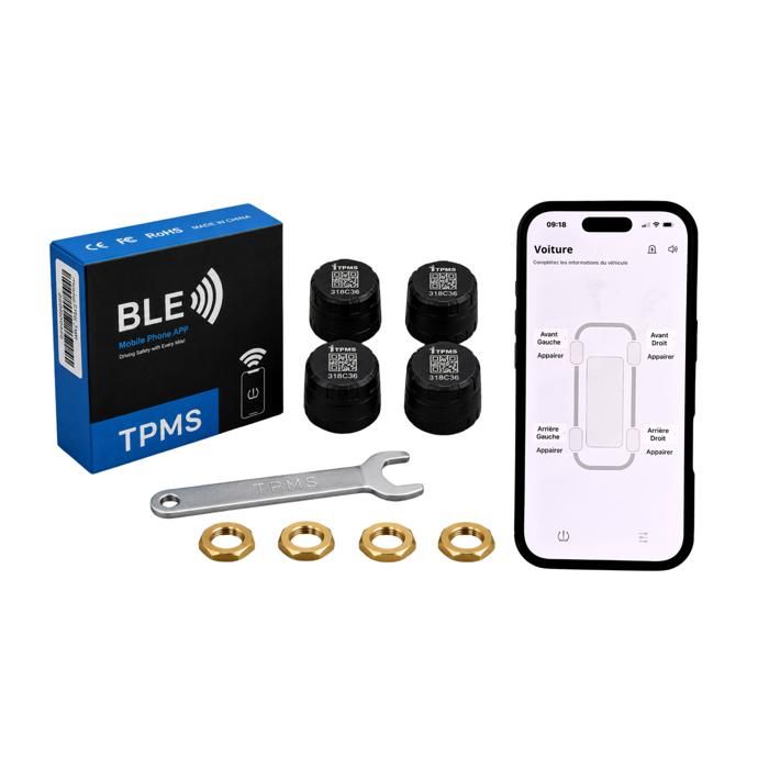 4 Tpms Bluetooth-sensoren Für Autos – Überwachung Des Drucks Und Der Temperatur Der Reifen Über Das Smartphone