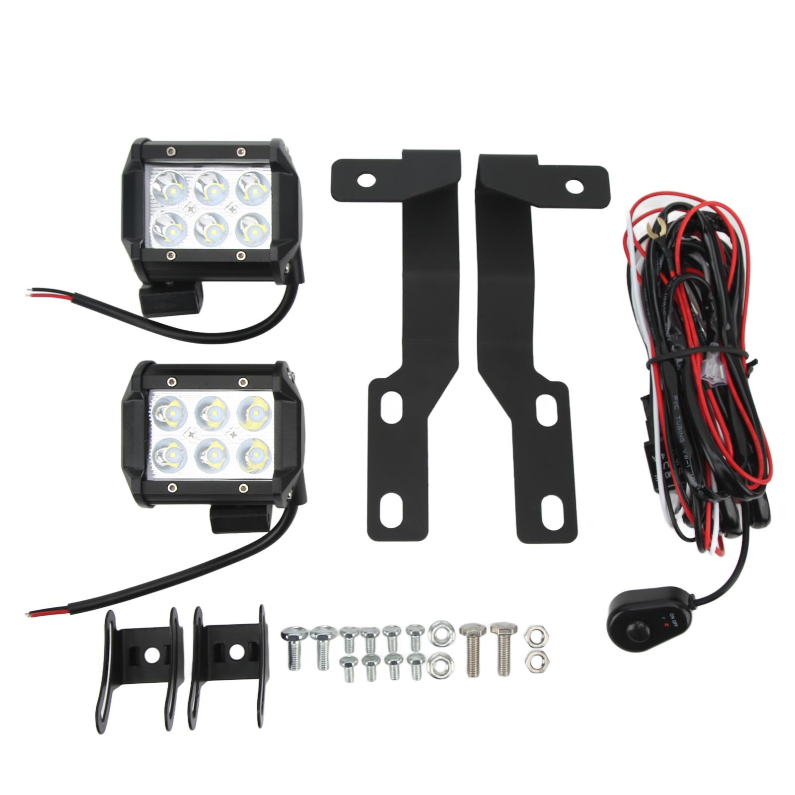 18-w-led-a-säulen-scheinwerfer-austauschset Mit Montagehalterungen, Schalter Und Verkabelung, Kompatibel Mit Tacoma 2005-2015