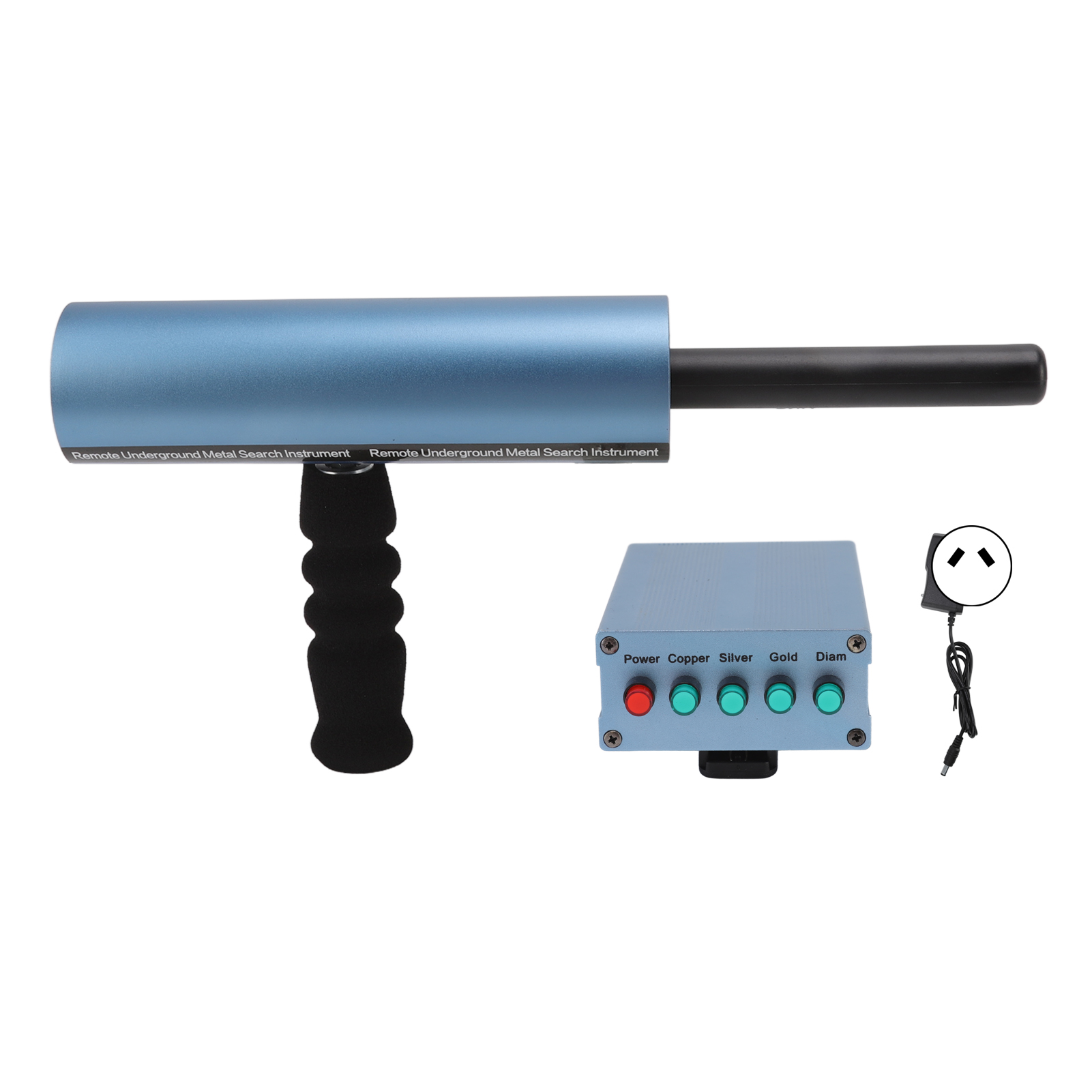 Aks Metalldetektor, 14 M Tiefe, 800 M Reichweite, Für Aluminium. Detektions- Und Scangerät. Netzteil 100–240 V, Australischer Stecker, Blau.