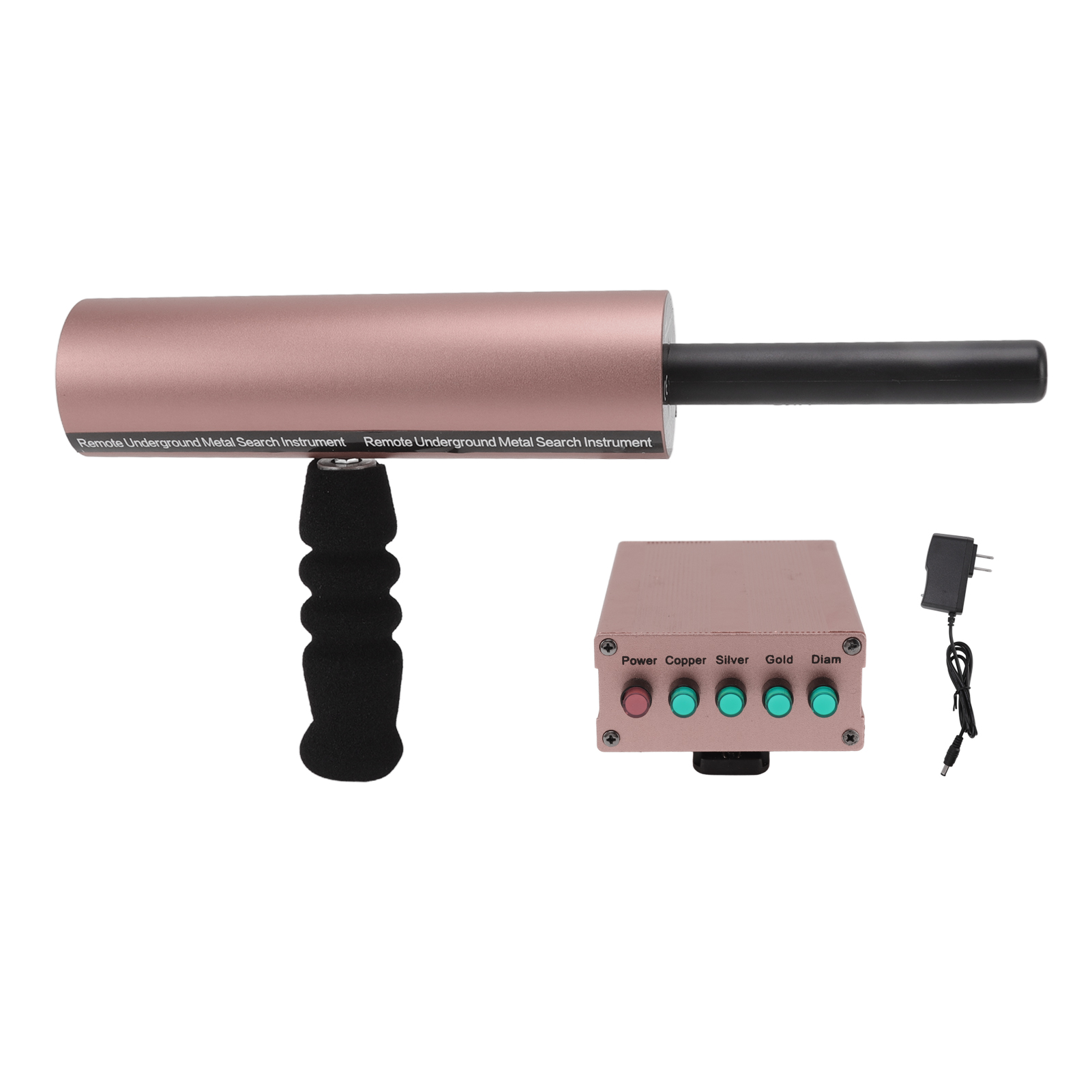 Aks Metalldetektor, 14 M Tiefe, 800 M Reichweite, Für Aluminium. Detektions- Und Scangerät. Netzteil 100–240 V, Us-stecker, Roségoldene Ausführung.