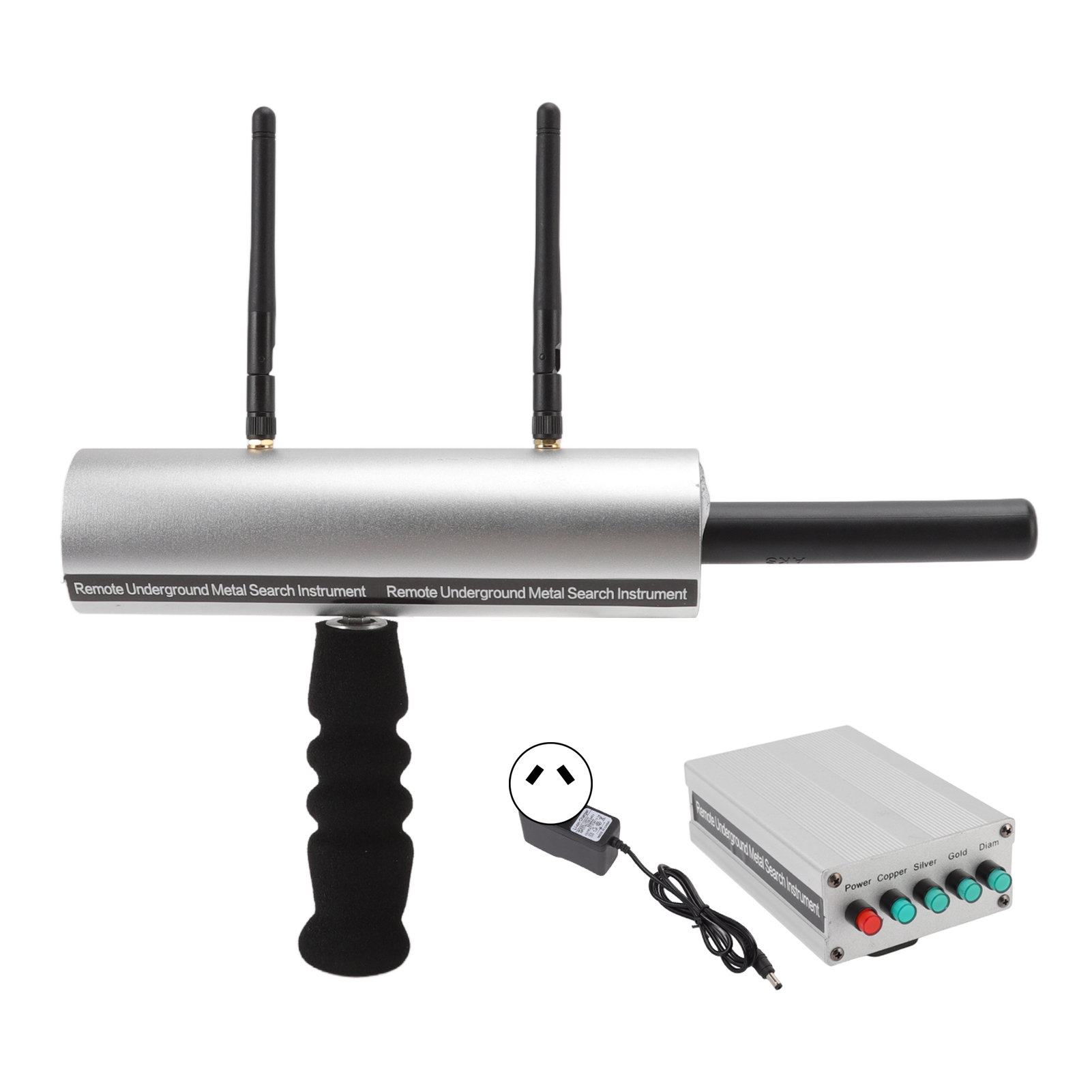 Metalldetektor Für Aluminium Und Silber, 20 M Suchtiefe, 1000 M Reichweite, 2 Antennen, Wiederaufladbar, Für Gold Und Silber, Australischer 100–240-v-stecker