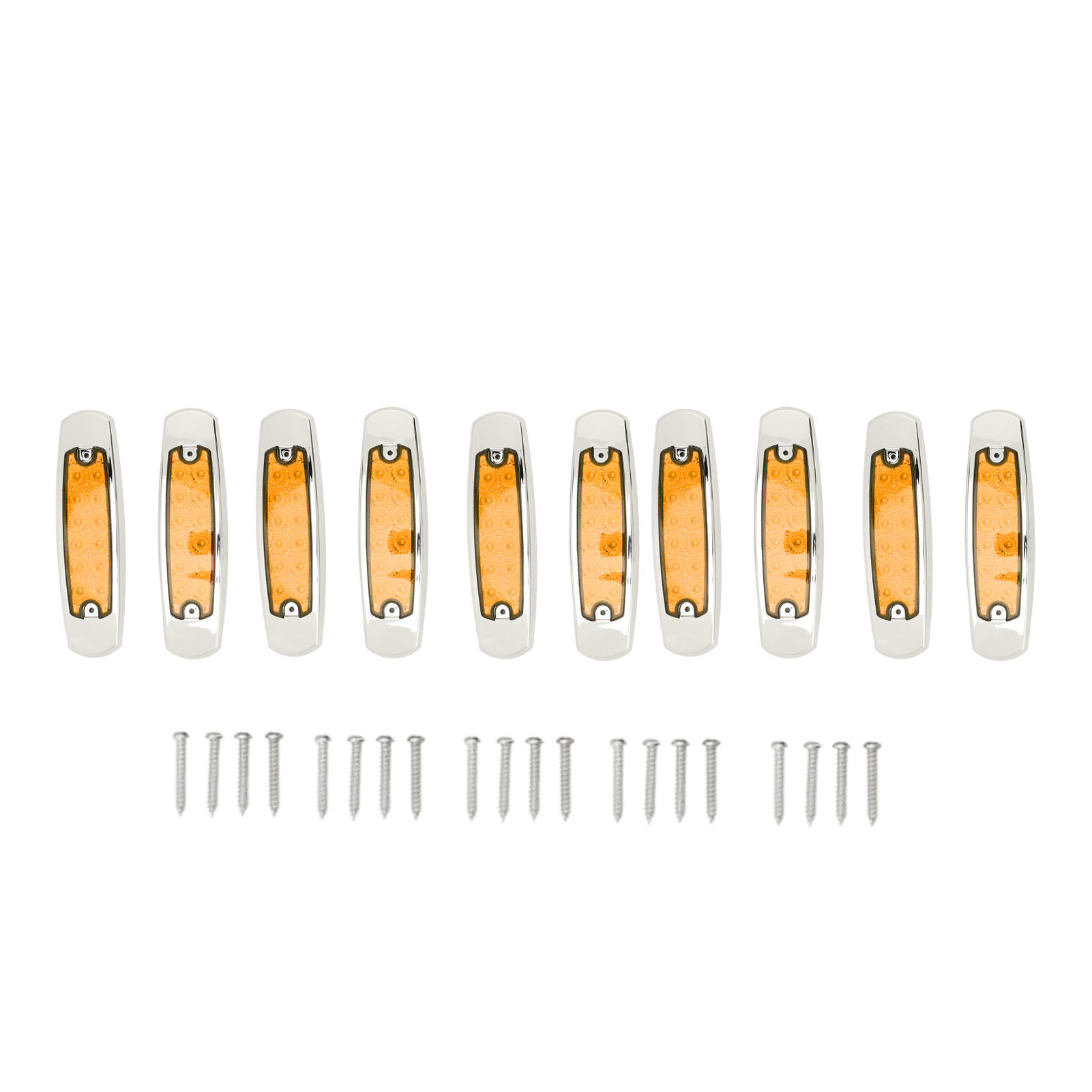 10er-packung Mit Hochleistungsfähigen 12-led-seitenmarkierungsleuchten, Brems- Und Rückleuchten, 12–24 V, Für Lkw Und Anhänger, Gelbes Gehäuse, Gelbes Licht