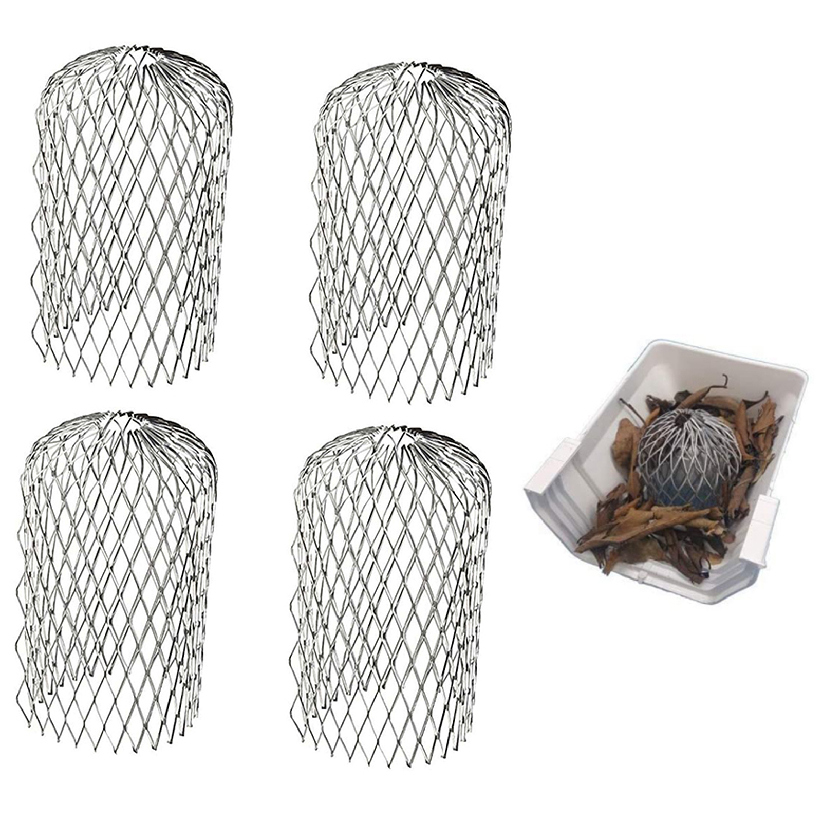 4 Stück, 13 Cm Hoch, 8 Cm Durchmesser, Filternetz Für Dachrinnen, Traufen Und Entwässerungsrinnen Schutznetz Für Dachrinnen.