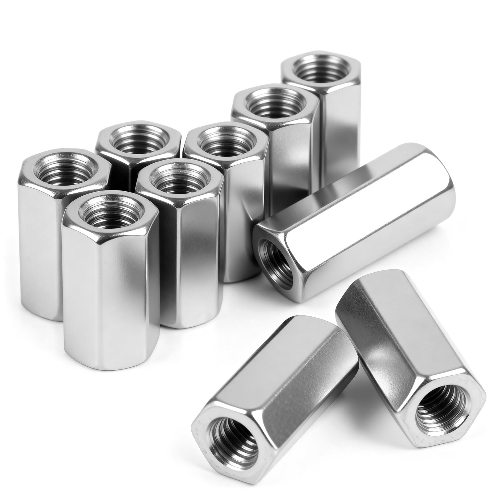 Packung Mit 10 Langen Verbindungsmuttern M8 X 24 Mm (gewindehülsen)