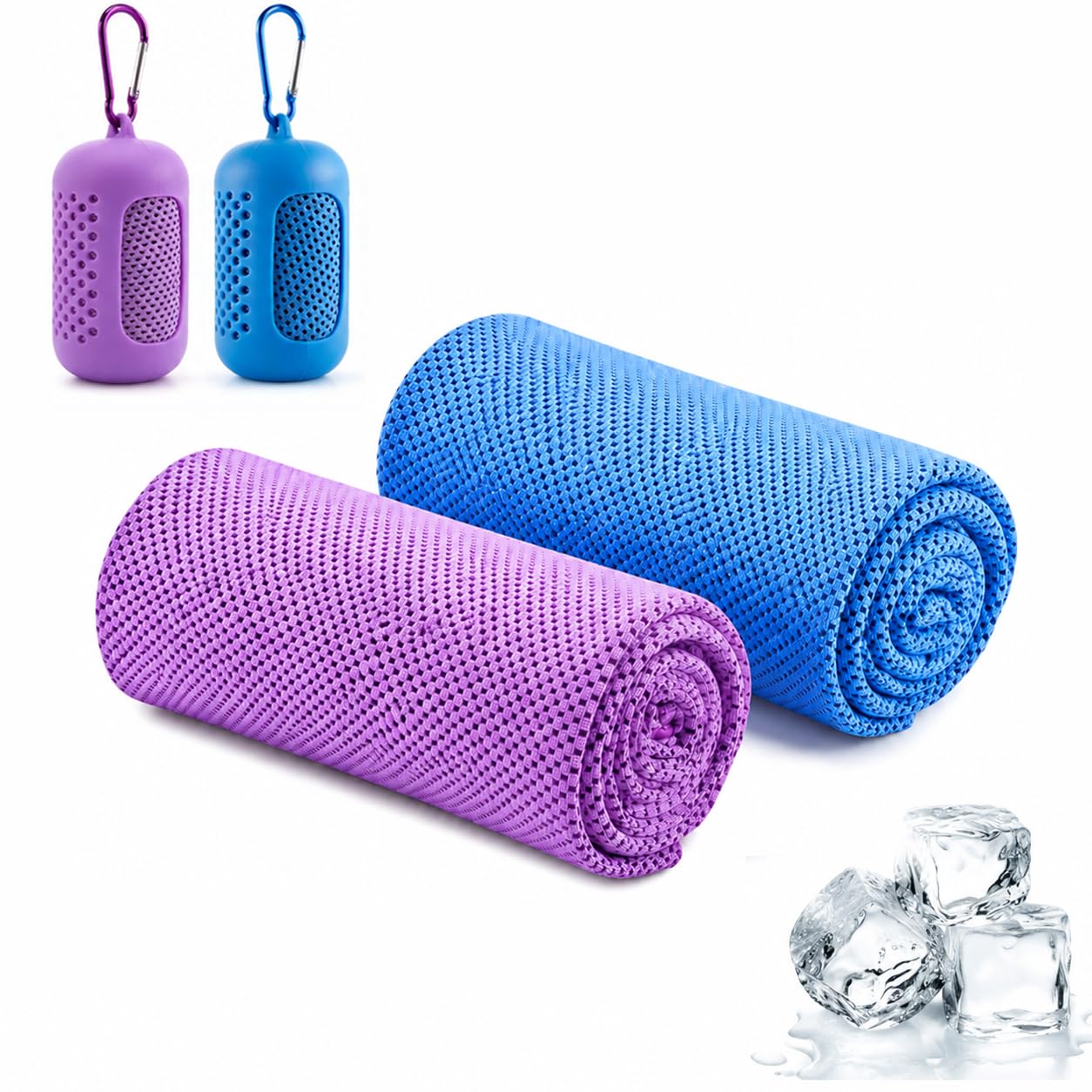 Set Mit 2 Kühlhandtüchern – Kühlendes Nackenhandtuch, Tragbar Und Ideal Für Fitness, Outdoor-sportarten, Yoga, Reisen, Laufen Und Andere Aktivitäten.