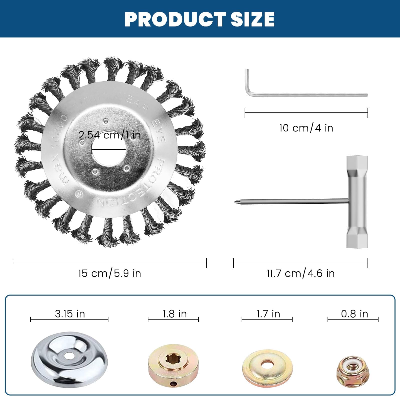 Freischneiderbürste, Universeller 1-zoll-aufsatz, Drahtbürste – 150 Mm