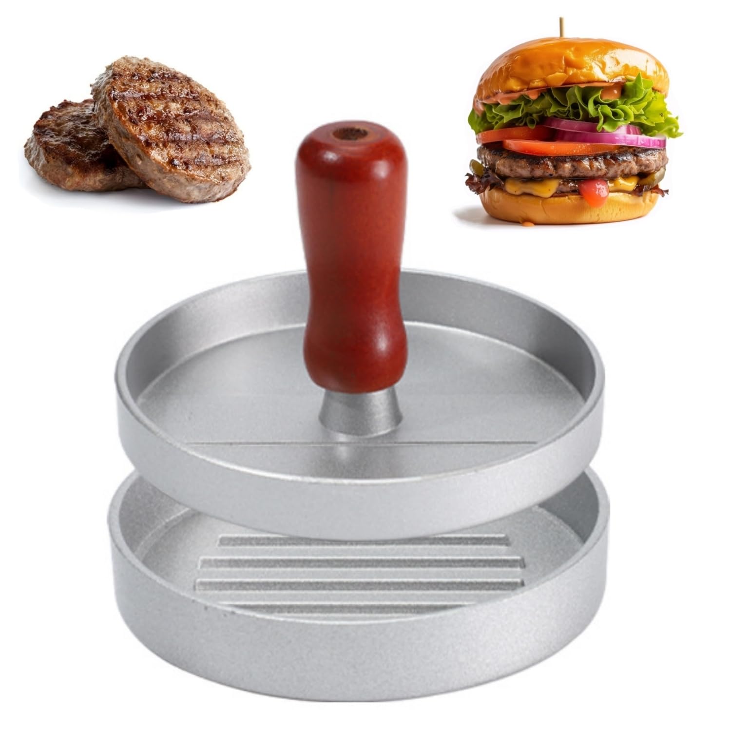 Hackfleischpresse, Antihaftbeschichtete Hackfleischpresse, Hamburgerpresse Aus Aluminium, Antihaftbeschichtete Hamburgerpresse, Für Grillgerichte, Gefüllte Hamburger, Rindfleischburger