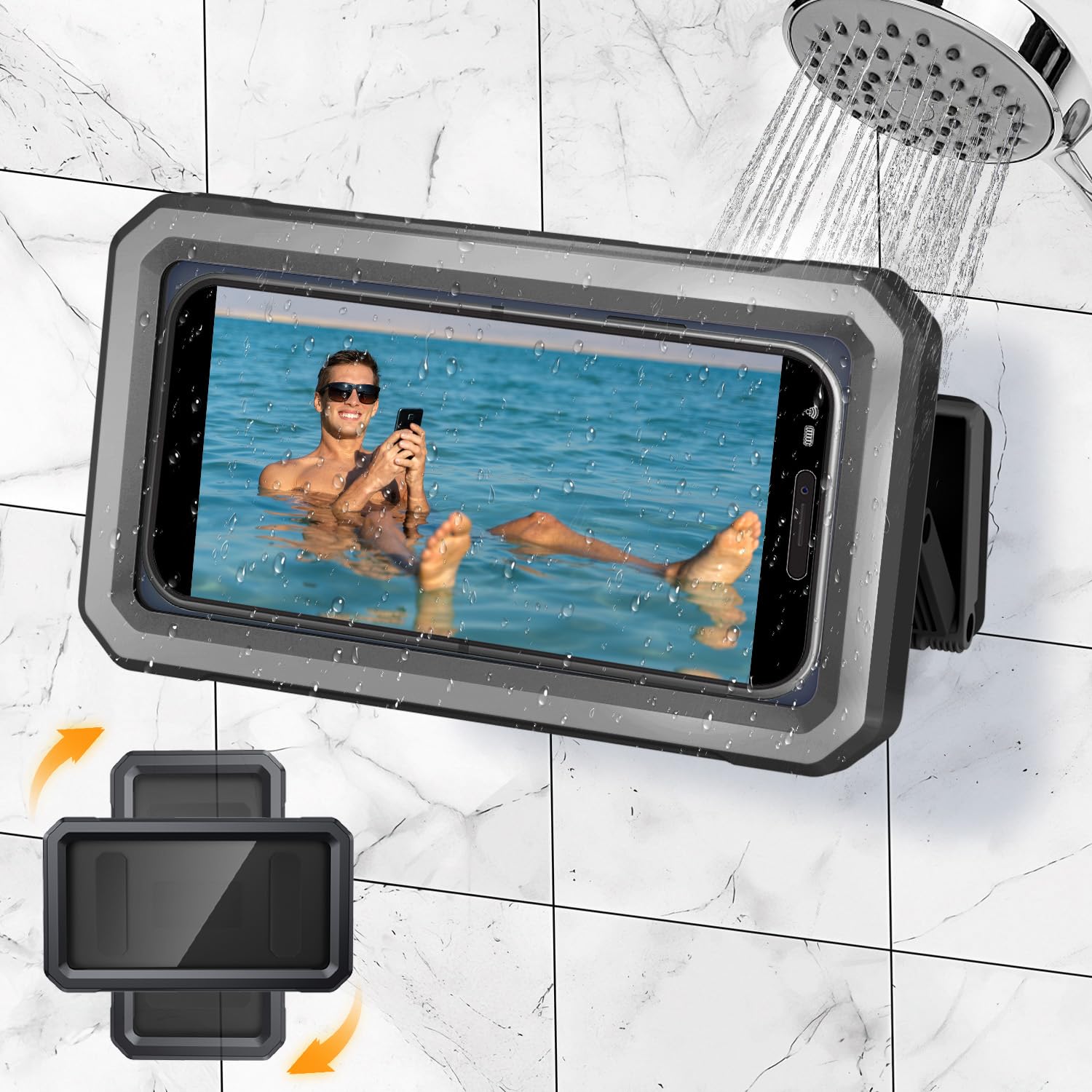 Wasserdichte Duschhalterung Für Smartphones – 480° Drehbar, Beschlag- Und Wasserdicht, Touchscreen-kompatibel – Schwarz